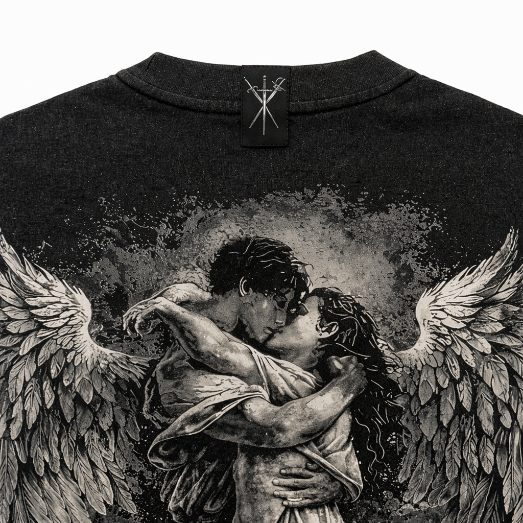 Knightfall 'falling' Seraphim Script Tee